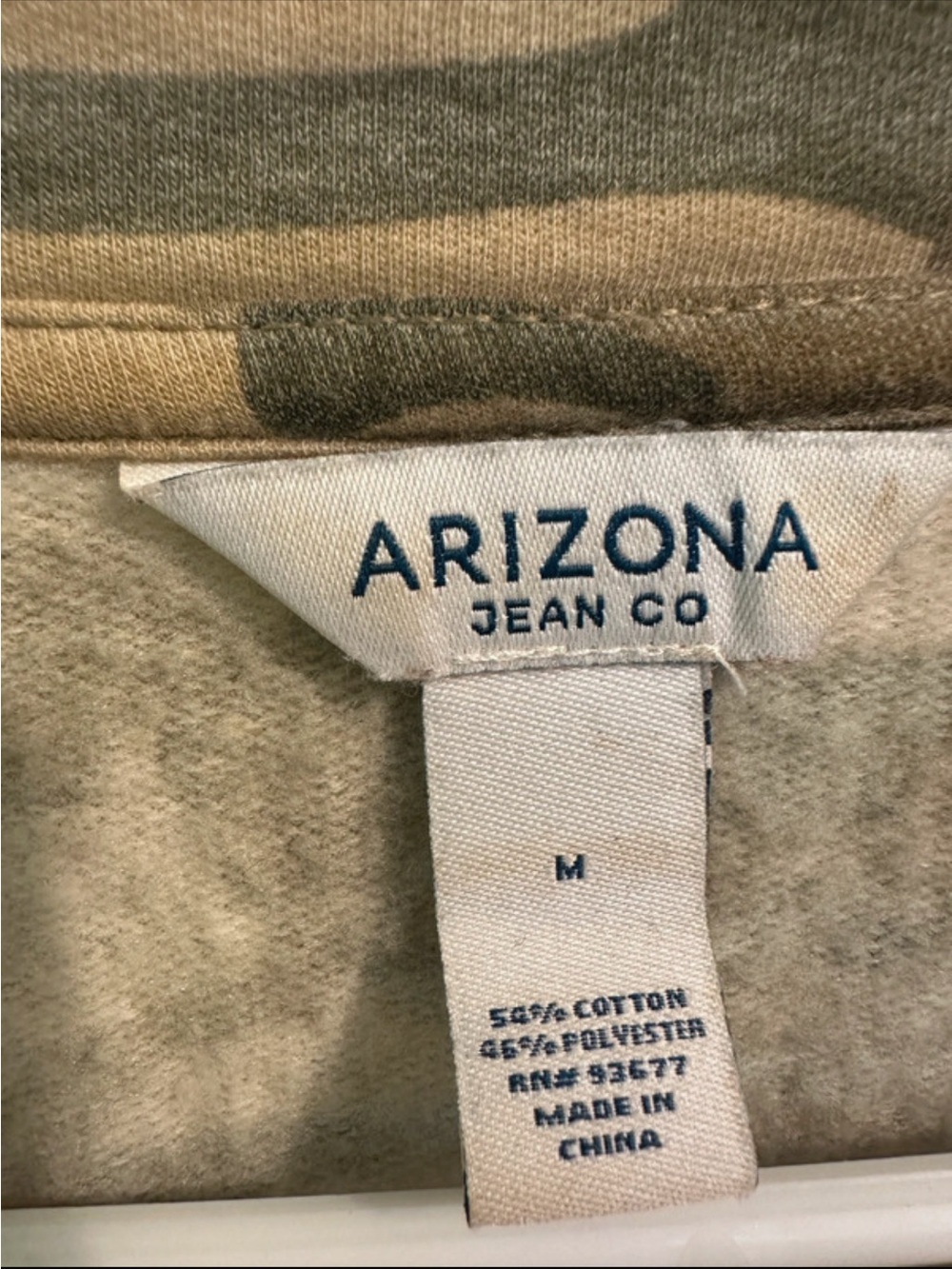 Arizona Jean Company Camo Crewneck Sweatshirt in Olive and Tan - Picture 2 of 3